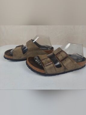 Birkenstock Suede Double-Buckle Slide Sandals Womens 7